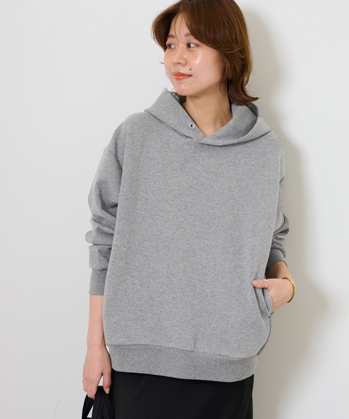 JOURNAL STANDARD relume（ジャーナルスタンダード　レリューム）の「CTダンボールフーディープルオーバー（パーカー・レディース・ブラウン/アイボリー/グレー・FREE）」の8枚目の写真