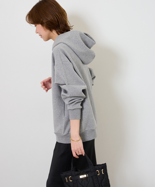 JOURNAL STANDARD relume（ジャーナルスタンダード　レリューム）の「CTダンボールフーディープルオーバー（パーカー・レディース・ブラウン/アイボリー/グレー・FREE）」の10枚目の写真