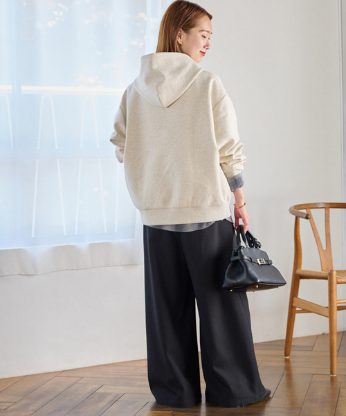 JOURNAL STANDARD relume（ジャーナルスタンダード　レリューム）の「CTダンボールフーディープルオーバー（パーカー・レディース・ブラウン/アイボリー/グレー・FREE）」の13枚目の写真