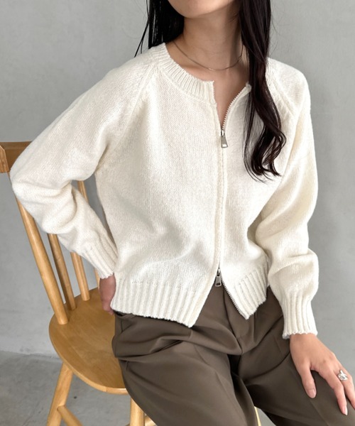 セール】ダブルジップニットトップス（ニット/セーター）｜CLEA