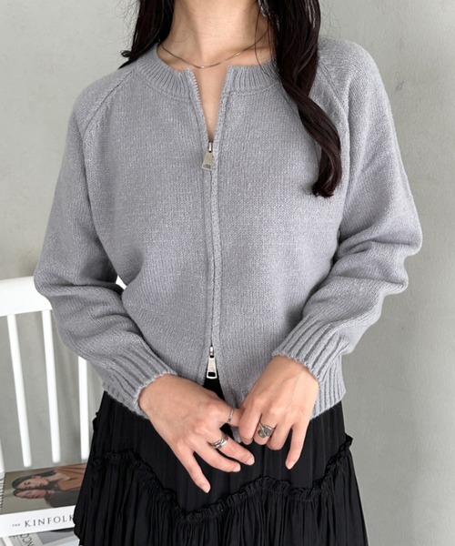 セール】ダブルジップニットトップス（ニット/セーター）｜CLEA