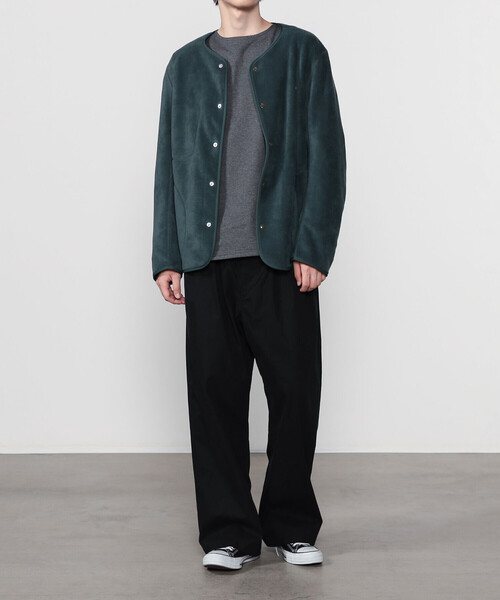 DANTON（ダントン）の「DANTON | フリース カラーレスジャケット MEN（ノーカラージャケット・メンズ・クリーム/グリーン/ブラック・44/42/40）」の15枚目の写真