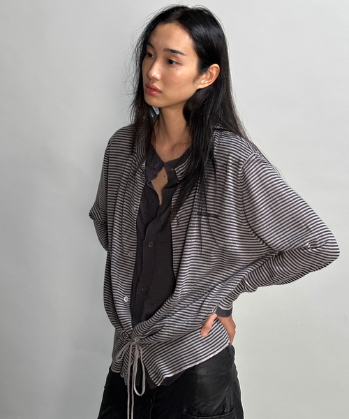 MASONPRINCE（メイソンプリンス）の「フェイクツーピース ボーダー カーディガン KS3249【MASONPRINCE】【2025AW】（カーディガン/ボレロ・メンズ・ブルー系その他/グレー系その他・L/M/S）」の5枚目の写真