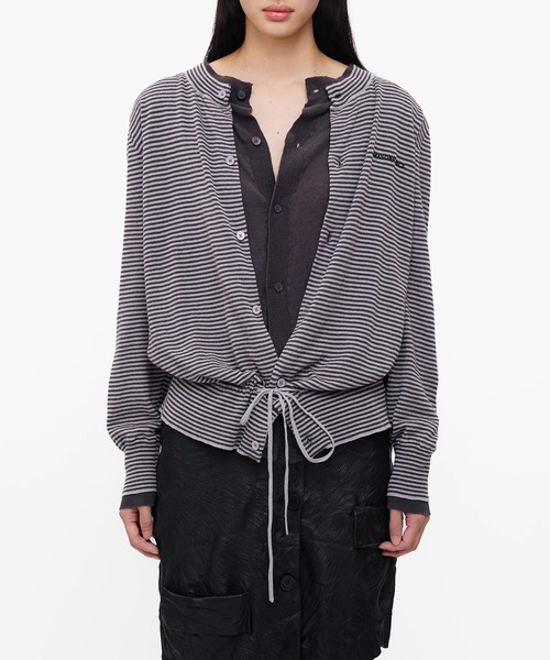 MASONPRINCE（メイソンプリンス）の「フェイクツーピース ボーダー カーディガン KS3249【MASONPRINCE】【2025AW】（カーディガン/ボレロ・メンズ・ブルー系その他/グレー系その他・L/M/S）」の11枚目の写真