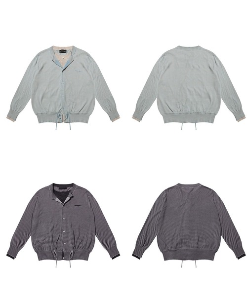 MASONPRINCE（メイソンプリンス）の「フェイクツーピース ボーダー カーディガン KS3249【MASONPRINCE】【2025AW】（カーディガン/ボレロ・メンズ・ブルー系その他/グレー系その他・L/M/S）」の14枚目の写真