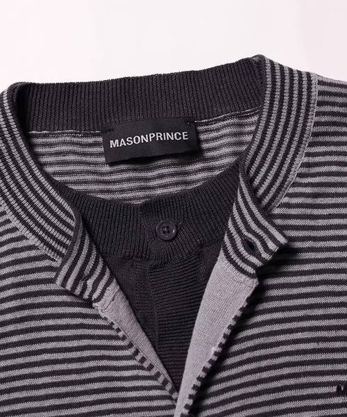 MASONPRINCE（メイソンプリンス）の「フェイクツーピース ボーダー カーディガン KS3249【MASONPRINCE】【2025AW】（カーディガン/ボレロ・メンズ・ブルー系その他/グレー系その他・L/M/S）」の17枚目の写真