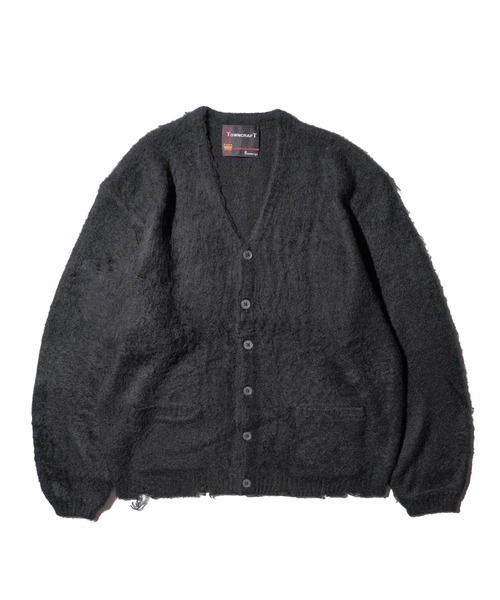 GRANCY ダメージ加工カーディガン　ブラック　S OY/オーワイ』 DISTRESSED DYED CARDIGAN/ダメージ加工 カーディガン