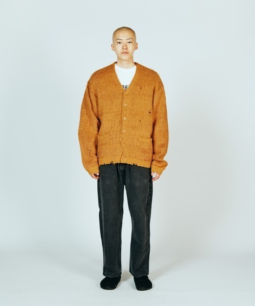 TOWNCRAFT(タウンクラフト)の「TOWNCRAFT / タウンクラフト DAMAGED SOLID SHAGGY CARDIGAN ダメージ加工(カーディガン/ボレロ・メンズ・ブラック×ブラック/ブラック/マスタード/グリーン・MEDIUM/LARGE/X-SMALL)」の17枚目の写真