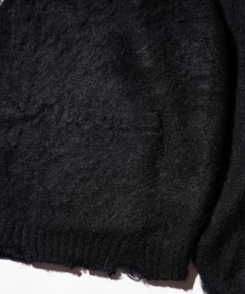 TOWNCRAFT(タウンクラフト)の「TOWNCRAFT / タウンクラフト DAMAGED SOLID SHAGGY CARDIGAN ダメージ加工(カーディガン/ボレロ・メンズ・ブラック×ブラック/ブラック/マスタード/グリーン・MEDIUM/LARGE/X-SMALL)」の13枚目の写真
