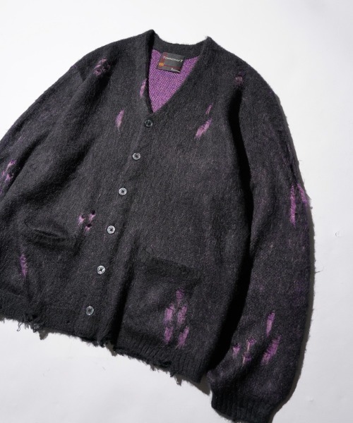 TOWNCRAFT(タウンクラフト)の「TOWNCRAFT / タウンクラフト DAMAGED SOLID SHAGGY CARDIGAN ダメージ加工(カーディガン/ボレロ・メンズ・ブラック×ブラック/ブラック/マスタード/グリーン・MEDIUM/LARGE/X-SMALL)」の7枚目の写真