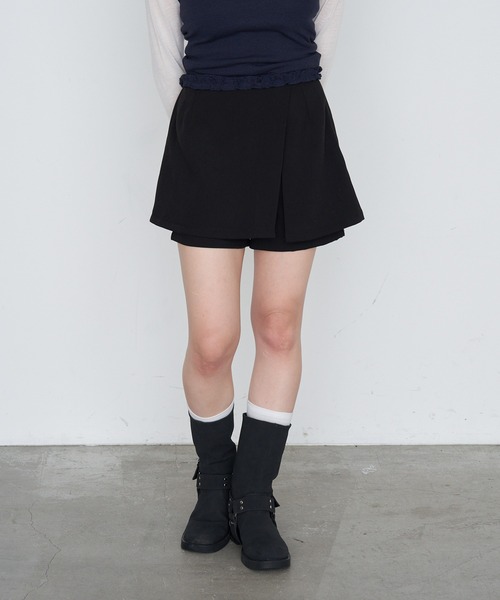 RAY CASSIN（レイカズン）の「スリットレイヤードスカパン（スカート・レディース・ブラック系その他2/ブラック/ブラウン系その他2/グレー・FREE）」の9枚目の写真