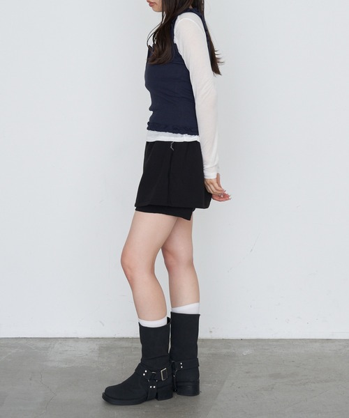 RAY CASSIN（レイカズン）の「スリットレイヤードスカパン（スカート・レディース・ブラック系その他2/ブラック/ブラウン系その他2/グレー・FREE）」の13枚目の写真