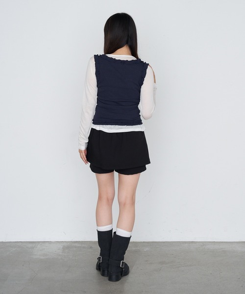 RAY CASSIN（レイカズン）の「スリットレイヤードスカパン（スカート・レディース・ブラック系その他2/ブラック/ブラウン系その他2/グレー・FREE）」の15枚目の写真