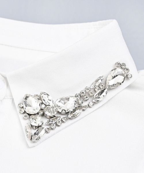 Narcissus（ナルシス）の「ビジューつけ襟（付け襟・レディース・ホワイト・FREE）」の5枚目の写真