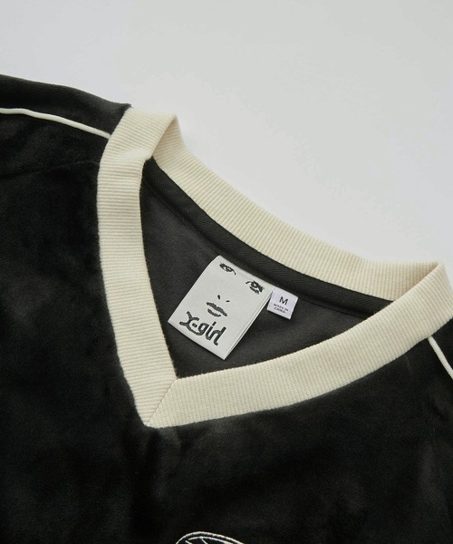 VELOUR GAME SHIRT DRESS（ワンピース）｜X-girl（エックスガール）の