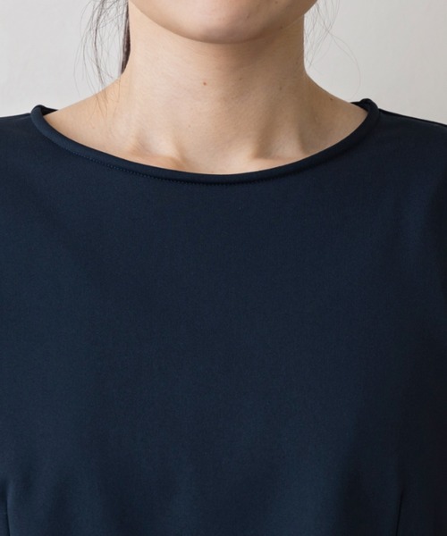 Sono(ソーノ)の「【SONO/ソーノ】【WARM STRETCH】ダブルペプラムプルオーバー(Tシャツ/カットソー・レディース・ネイビー/ホワイト/ブラック・F)」の19枚目の写真