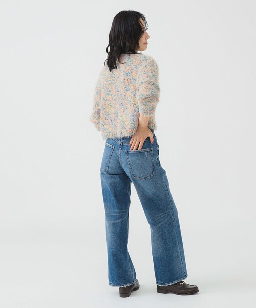 B:MING by BEAMS（ビーミングバイビームス）の「ミックスヤーン ニット (手洗い可)（ニット/セーター・レディース・ライトブルー/ベージュ/イエロー・ONE SIZE）」の6枚目の写真