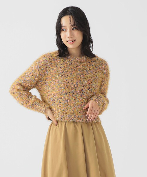 B:MING by BEAMS（ビーミングバイビームス）の「ミックスヤーン ニット (手洗い可)（ニット/セーター・レディース・ライトブルー/ベージュ/イエロー・ONE SIZE）」の15枚目の写真