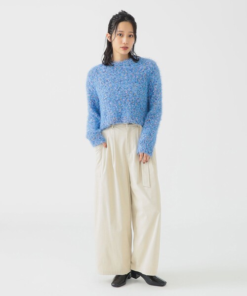 B:MING by BEAMS（ビーミングバイビームス）の「ミックスヤーン ニット (手洗い可)（ニット/セーター・レディース・ライトブルー/ベージュ/イエロー・ONE SIZE）」の19枚目の写真