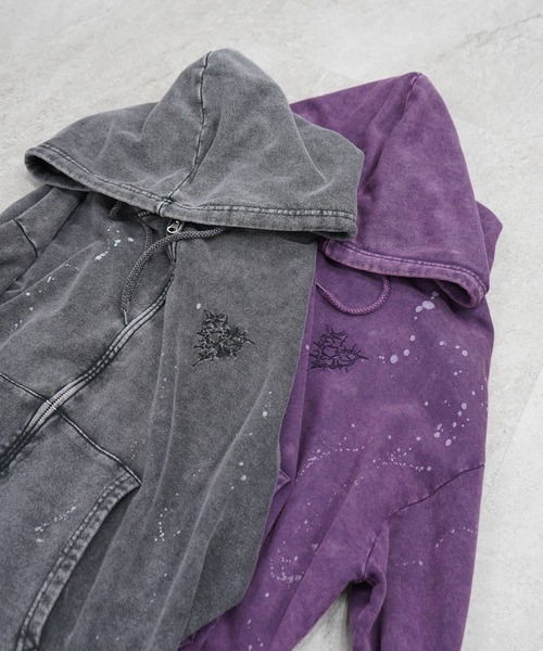 AW 裏毛 トゲハート 刺繍 ZIPパーカー メンズ レディース ユニセックス