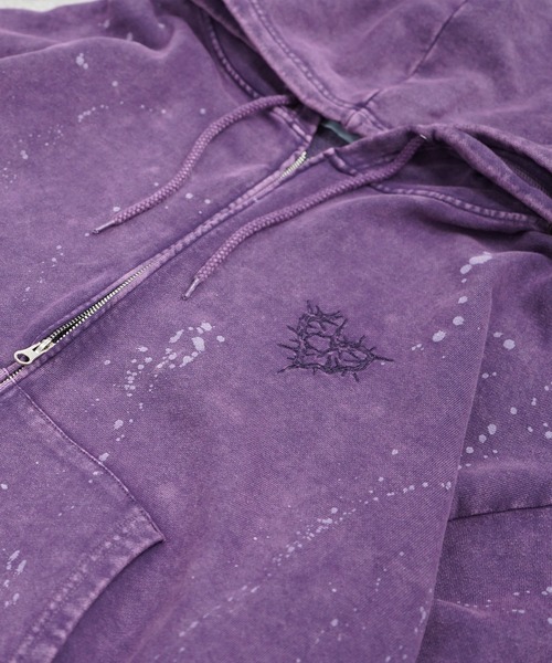 AW 裏毛 トゲハート 刺繍 ZIPパーカー メンズ レディース ユニセックス