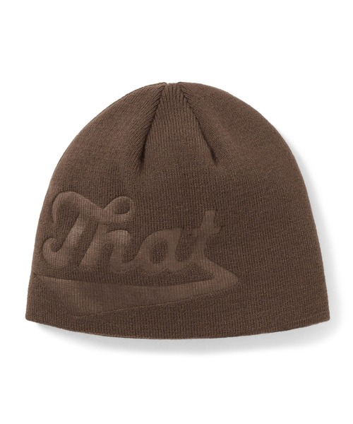 thisisneverthat(ディスイズネバーザット)の「Debossed That No Cuff Beanie(ニットキャップ/ビーニー・メンズ・ブラウン/ライトグリーン/ブラック/オフホワイト・FREE)」の3枚目の写真
