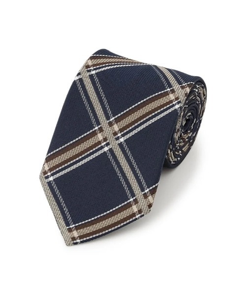 Perfect Suit FActory（パーフェクトスーツファクトリー）の「レギュラーネクタイ　チェック柄　ワイン/ブラウン/ネイビー（ネクタイ・メンズ・ワイン/ブラウン/ネイビー・FREE）」の3枚目の写真