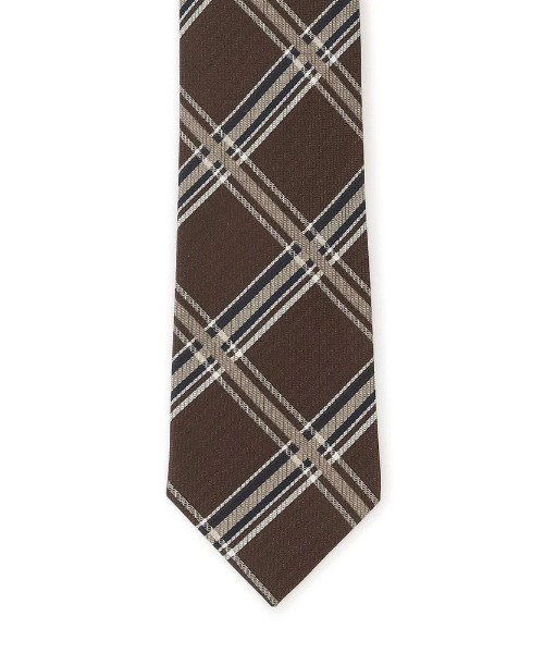 Perfect Suit FActory（パーフェクトスーツファクトリー）の「レギュラーネクタイ　チェック柄　ワイン/ブラウン/ネイビー（ネクタイ・メンズ・ワイン/ブラウン/ネイビー・FREE）」の9枚目の写真