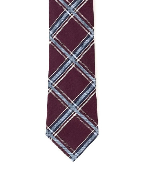 Perfect Suit FActory（パーフェクトスーツファクトリー）の「レギュラーネクタイ　チェック柄　ワイン/ブラウン/ネイビー（ネクタイ・メンズ・ワイン/ブラウン/ネイビー・FREE）」の5枚目の写真