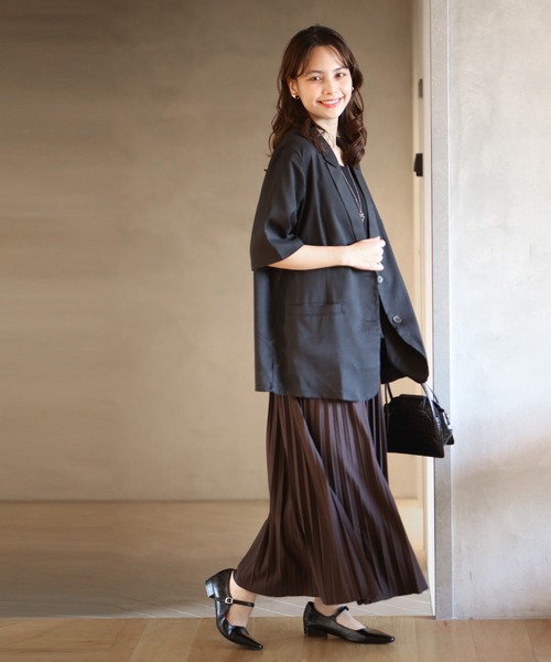 Ehre style(エーレスタイル)の「可愛すぎない深色で大人に プリーツスカート(スカート・レディース・ブラック/チョコ/モカ・FREE)」の14枚目の写真