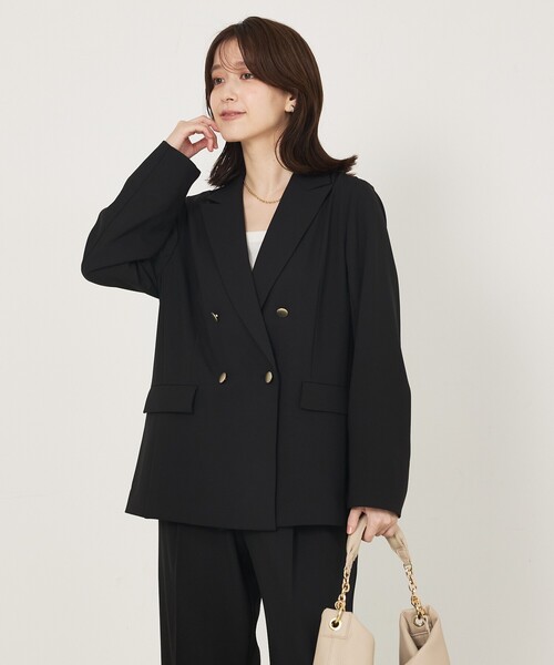 abahouse mavie（アバハウスマヴィ）の「【エニデイカセット/セットアップ対応】ダブルジャケット（テーラードジャケット・レディース・ダークネイビー/ブラック/グレイッシュベージュ・36/38）」の18枚目の写真