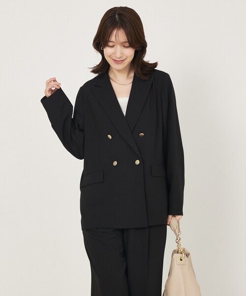 abahouse mavie（アバハウスマヴィ）の「【エニデイカセット/セットアップ対応】ダブルジャケット（テーラードジャケット・レディース・ダークネイビー/ブラック/グレイッシュベージュ・36/38）」の19枚目の写真