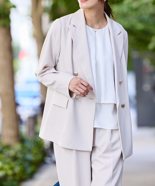 abahouse mavie（アバハウスマヴィ）の「【エニデイカセット/セットアップ対応】ダブルジャケット（テーラードジャケット・レディース・ダークネイビー/ブラック/グレイッシュベージュ・36/38）」の12枚目の写真