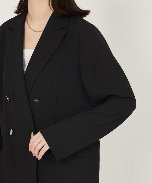 abahouse mavie（アバハウスマヴィ）の「【エニデイカセット/セットアップ対応】ダブルジャケット（テーラードジャケット・レディース・ダークネイビー/ブラック/グレイッシュベージュ・36/38）」の6枚目の写真