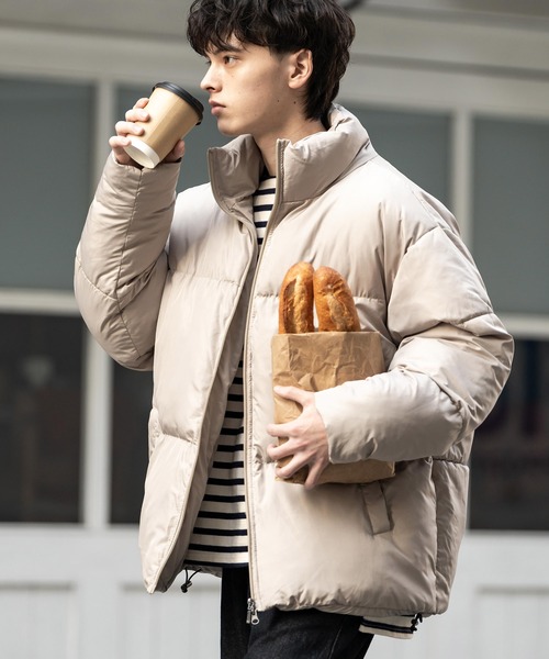 Rocky Monroe（ロッキーモンロー）の「オーバーサイズファイバーダウン中綿ジャケット（ダウンジャケット/コート・メンズ・オフホワイト/ブラック/カーキ/ブルー/ネイビー/ベージュ/チャコール/グレー・XL/L/M）」の6枚目の写真