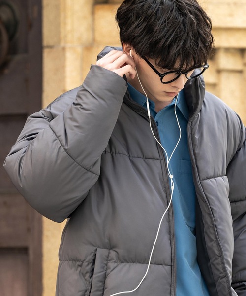 Rocky Monroe（ロッキーモンロー）の「オーバーサイズファイバーダウン中綿ジャケット（ダウンジャケット/コート・メンズ・オフホワイト/ブラック/カーキ/ブルー/ネイビー/ベージュ/チャコール/グレー・XL/L/M）」の5枚目の写真