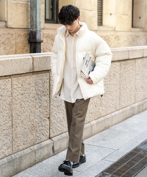 Rocky Monroe（ロッキーモンロー）の「オーバーサイズファイバーダウン中綿ジャケット（ダウンジャケット/コート・メンズ・オフホワイト/ブラック/カーキ/ブルー/ネイビー/ベージュ/チャコール/グレー・XL/L/M）」の13枚目の写真