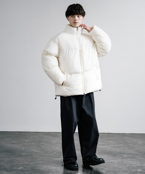 Rocky Monroe（ロッキーモンロー）の「オーバーサイズファイバーダウン中綿ジャケット（ダウンジャケット/コート・メンズ・オフホワイト/ブラック/カーキ/ブルー/ネイビー/ベージュ/チャコール/グレー・XL/L/M）」の16枚目の写真