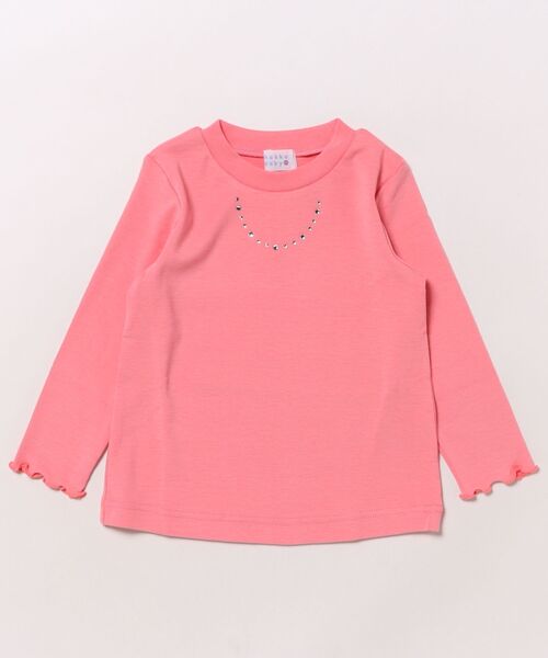 HAKKA BABY（ハッカベビー）の「[ベビー]ウォームフライス長袖Tシャツ（Tシャツ/カットソー・キッズ・オフホワイト/ピンク・80ｃｍ/90cm）」の2枚目の写真