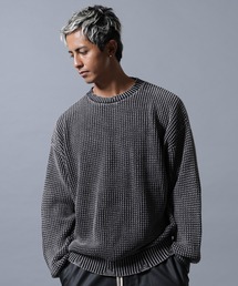 DANKE SCHON | 【WEB&DEPOT限定】DankeSchon/ダンケシェーン/PIGMENT STONE DAMAGE AZE CREWNECK(ニット/セーター)