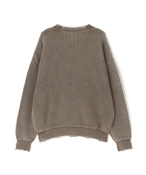 DANKE SCHON（ダンケシェーン）の「【WEB&DEPOT限定】DankeSchon/ダンケシェーン/PIGMENT STONE DAMAGE AZE CREWNECK（ニット/セーター・メンズ・ブラック/ブラウン・L/M）」の4枚目の写真