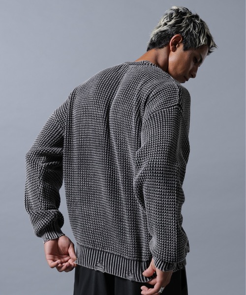 DANKE SCHON(ダンケシェーン)の「【WEB&DEPOT限定】DankeSchon/ダンケシェーン/PIGMENT STONE DAMAGE AZE CREWNECK(ニット/セーター・メンズ・ブラック/ブラウン・L/M)」の20枚目の写真