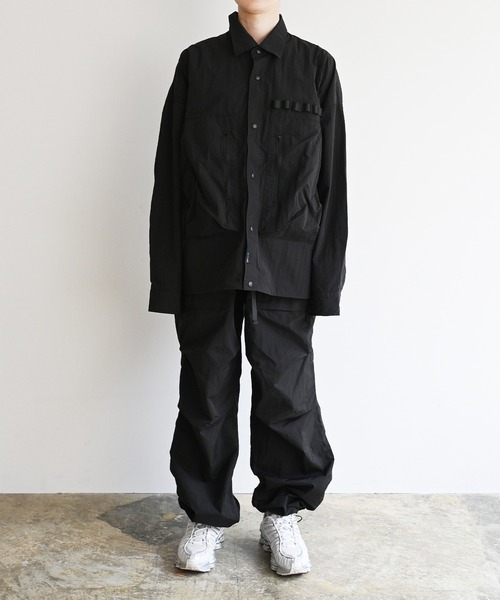 Magine（マージン）の「EM : NoiR ノアール Connect Shirt/ ナイロン コネクトシャツ（ナイロンジャケット・メンズ・ブラック・L/M）」の8枚目の写真