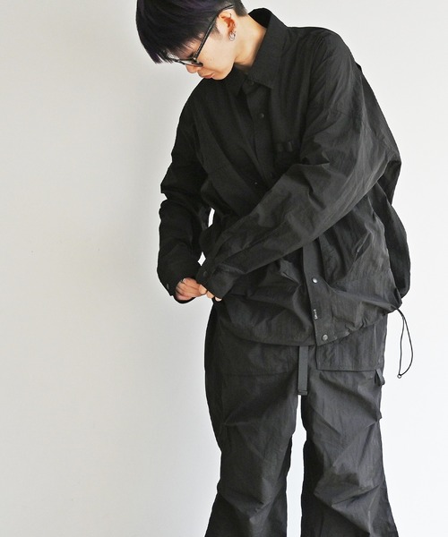 Magine（マージン）の「EM : NoiR ノアール Connect Shirt/ ナイロン コネクトシャツ（ナイロンジャケット・メンズ・ブラック・L/M）」の9枚目の写真