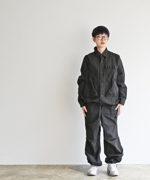 Magine（マージン）の「EM : NoiR ノアール Connect Shirt/ ナイロン コネクトシャツ（ナイロンジャケット・メンズ・ブラック・L/M）」の12枚目の写真