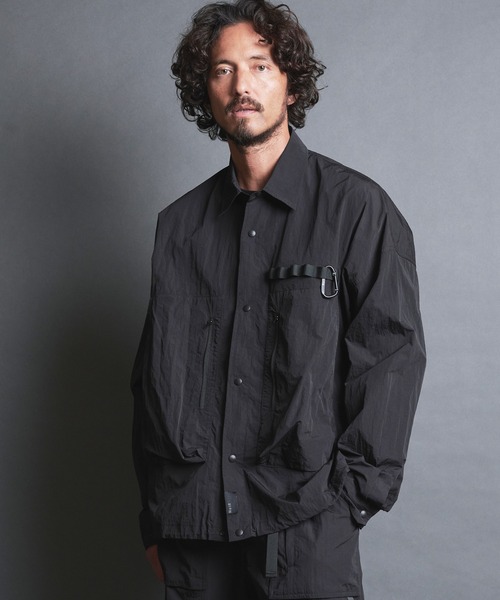 Magine（マージン）の「EM : NoiR ノアール Connect Shirt/ ナイロン コネクトシャツ（ナイロンジャケット・メンズ・ブラック・L/M）」の4枚目の写真