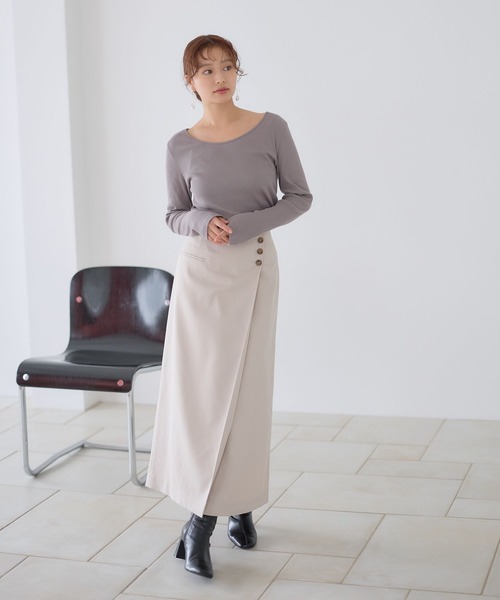 Andemiu（アンデミュウ）の「2WAYリブカットソー601554（Tシャツ/カットソー・レディース・ブラック/ホワイト/ベージュ系その他・FREE）」の20枚目の写真