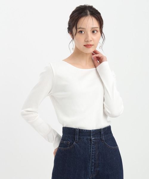 Andemiu（アンデミュウ）の「2WAYリブカットソー601554（Tシャツ/カットソー・レディース・ブラック/ホワイト/ベージュ系その他・FREE）」の4枚目の写真