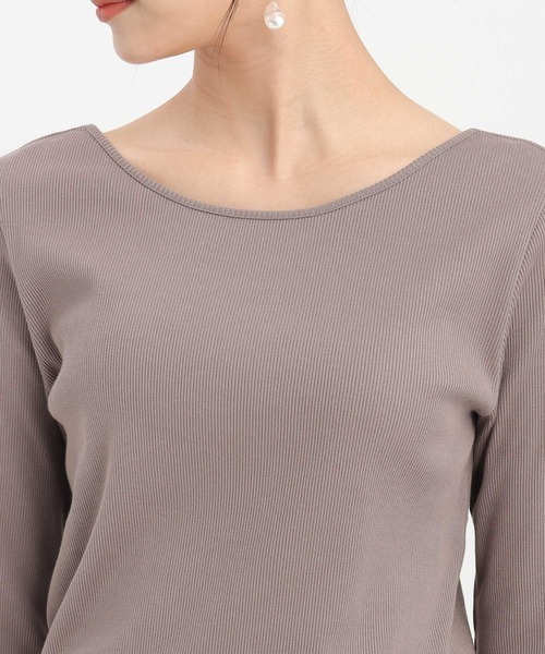 Andemiu（アンデミュウ）の「2WAYリブカットソー601554（Tシャツ/カットソー・レディース・ブラック/ホワイト/ベージュ系その他・FREE）」の12枚目の写真