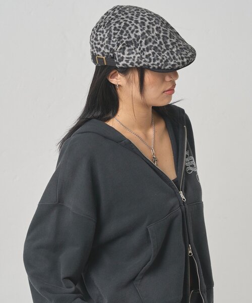 WHO'S WHO gallery（フーズフーギャラリー）の「【WEB限定】ファーレオパードハンチング（ハンチング/ベレー帽・レディース・ブラック/キャメル・FREE）」の2枚目の写真